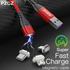 PZOZ 5A magnetic cable type c usb fast charger micro usb cable for iphone 11 max xr redmi note 9s degree magnetic charging cable ► Photo 1/6