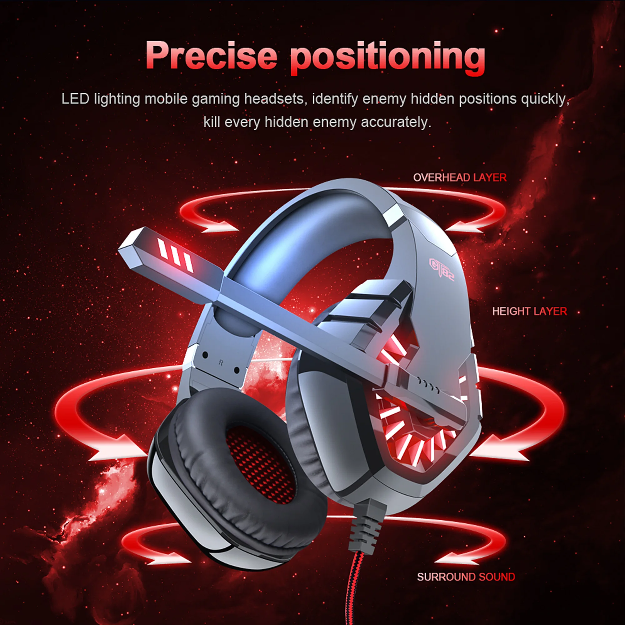 GT82 Headphones Stereo Gaming Headset With Microphone Suitable Computer PS4 Mobile OVLENG Usb 3 5mm Noise Reduction Low Accent