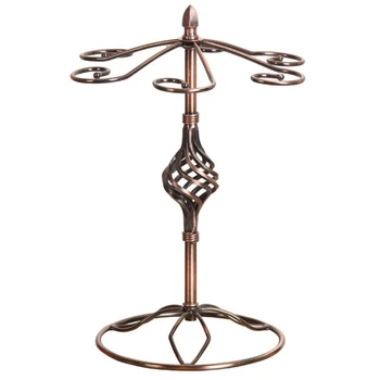 

Metal Tabletop Stemware Storage Rack Wine Glass Cup Holder with 6 Hooks for Home