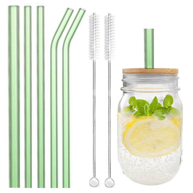 6 Pcs Straight Glass Straws Reusable Clear Straws 12mm Wide Smoothie Straws  for Boba Bubble Tea Milkshakes Drinking Straw - AliExpress
