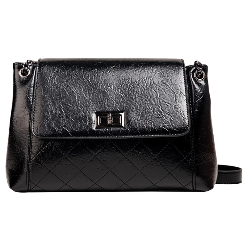 

191124 iVog New Arrival Everyday Ladies Small Crossbody Shoulder Handbag Black Chain PU Hand Bags for Women 2019