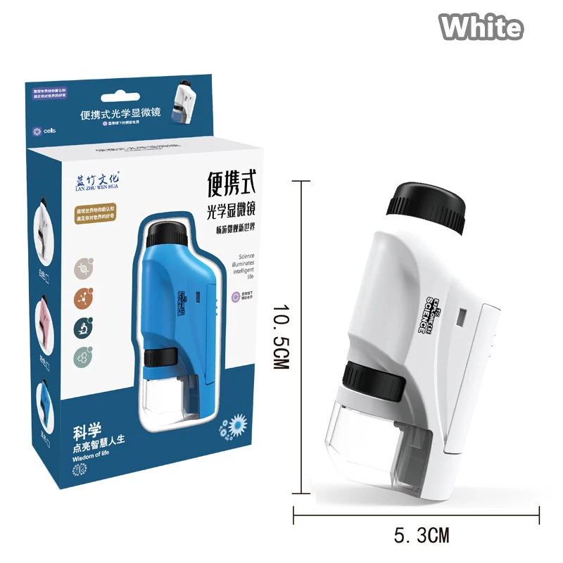 Kit de microscópio portátil laboratório luz led 60x-120x casa escola ciências biológicas brinquedos educativos para crianças presente montessori