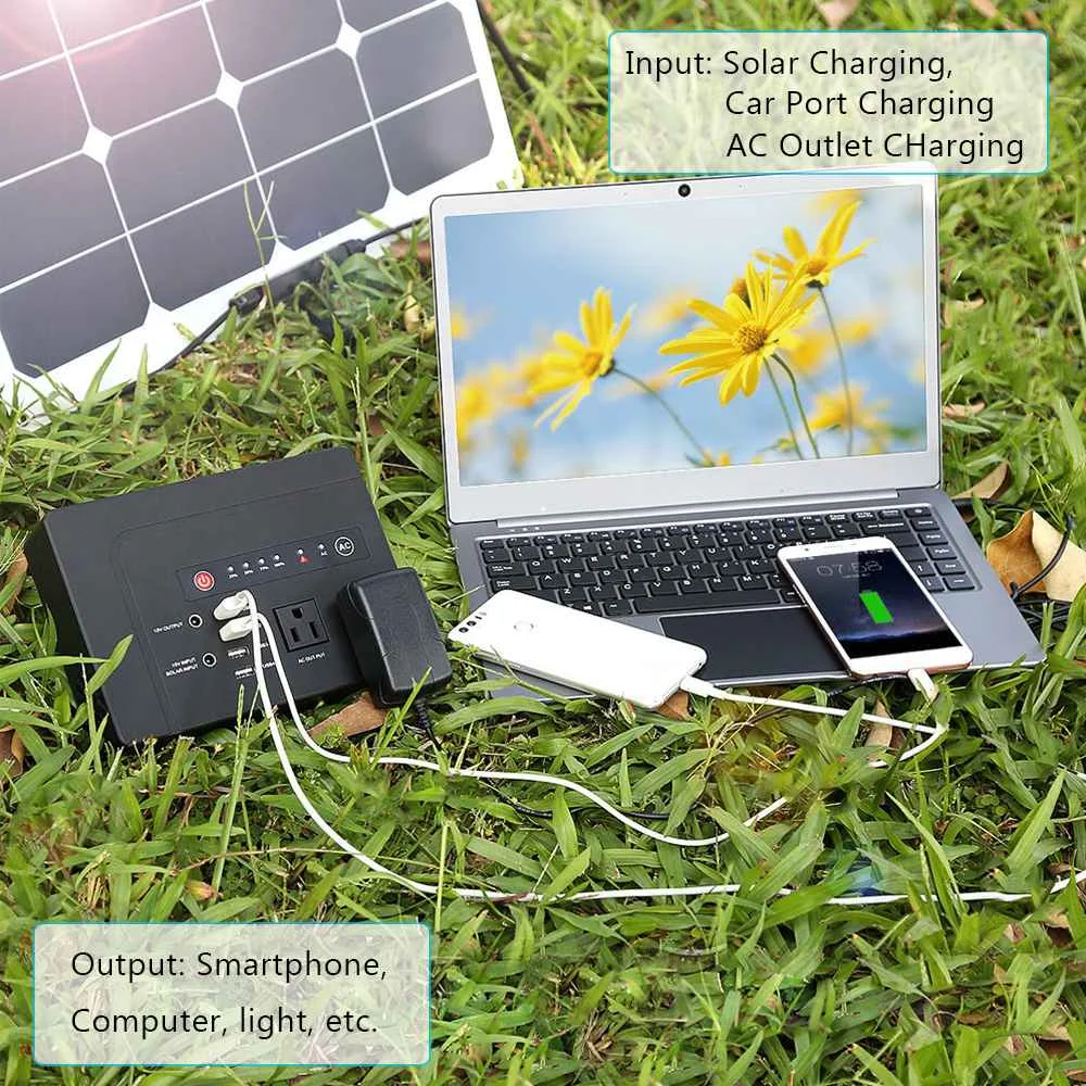 200 Вт/300 Вт портативный солнечный генератор с инвертором USB ЖК-дисплей генератор энергии для наружного дома автомобиля