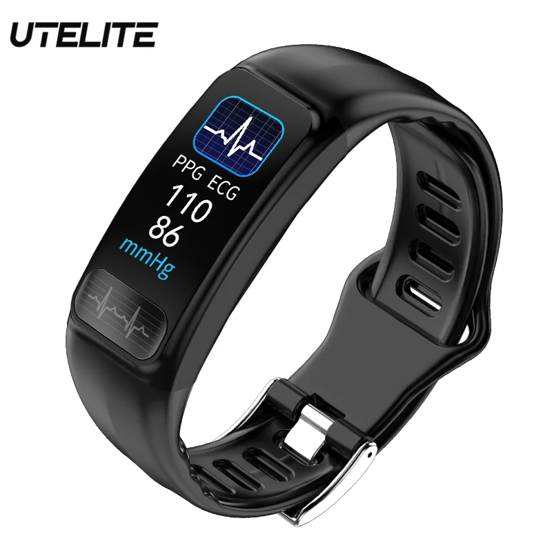 

UTELITE P12 Sport Smart Bracelet ECG PPG Bluetooth Wristband Heart Rate Monitoring Message Call Remind Sport Mode Smart Watch
