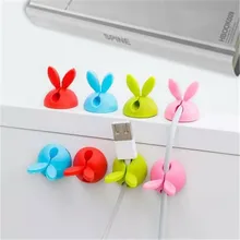 4 шт. в форме кролика проволочный зажим Органайзер намотка обёрточная Бумага Шнур кабель для хранения стол Набор Экономия пространства стол аксессуары для офиса хранение