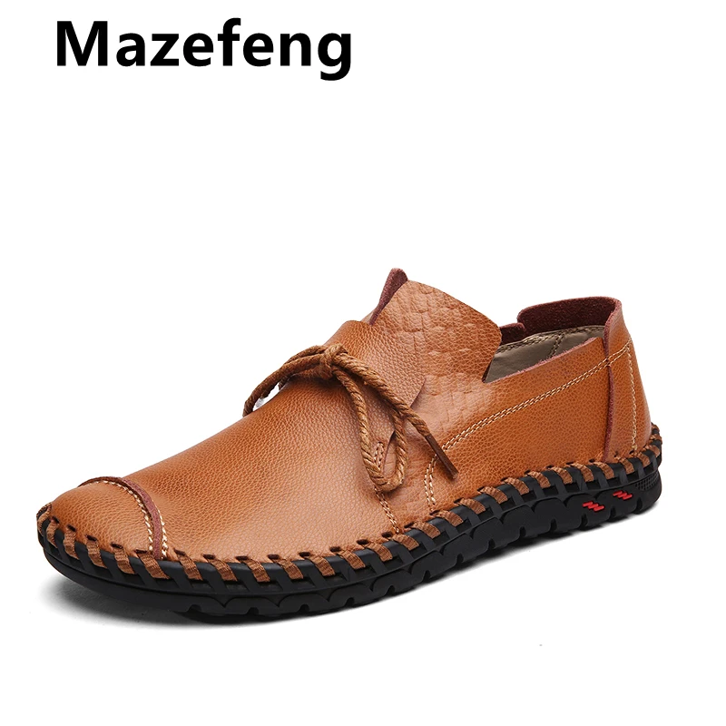 

New Genuine Leather Business Men Shoes Elegant Hand Sewing Comfortable Office Men Flat Mens Casual Shoes Lace Up Plus Size 38-47