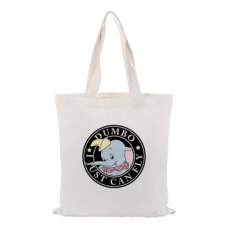 Сумка для покупок повседневное использование Dumbo Холст сумка на заказ Печать текстовый логотип DIY экологическая многоразовая утилизация