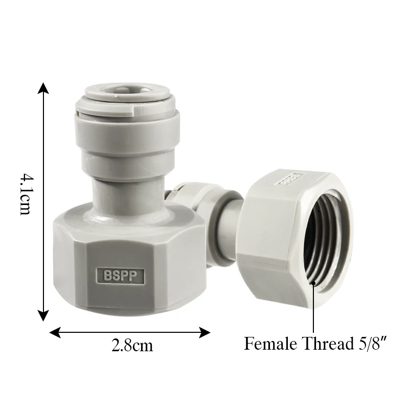 2Pcs 3/8(9.5mm) Push In Fittings To 5/8 1/2 3/4 Thread Female Adapter Plastic Quick Connector Joint For Keg Coupler Tap Shank