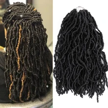 Aigemei Nu Locs богиня Faux Locs Curly Омбре косички волос 18 дюймов 21 прядь/упаковка синтетические крючком косички волос Exntension