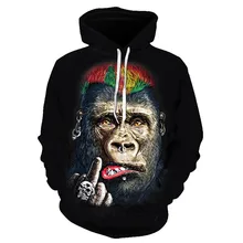 Лидер продаж обезьяна/орангутанг Пижама 3D толстовки популярный Для женщин/мужская куртка осень-зима Повседневное толстовка с капюшоном опт и розница