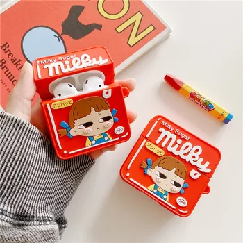 

Japan famous food Fujiya Milky sugar Silicone Earphone Cases For Apple Airpods 1 2 3 Pro Wireless Bluetooth Headset Cover Case