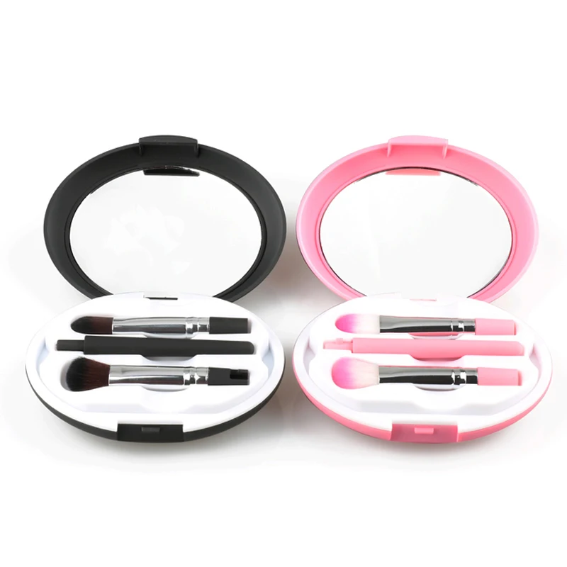 

Professional 5pcs/set Travel Makeup Brush Set 5 in 1 Folding Portable Eye Makeup Brushes Make up Brushes Tool with mirror case
