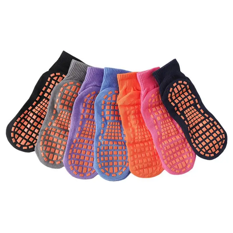 Cotton Trampoline Socks Unisex Adult Child Anti Skid Floor Socks Comfortable Wear Anti-Slip Sports Yoga Foot Massage 1Pair