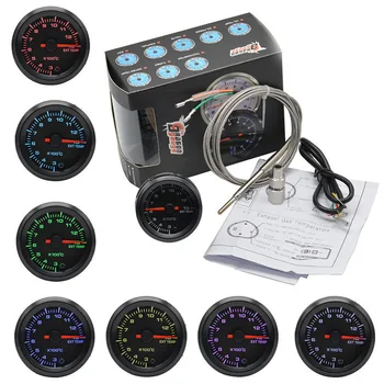 

12V 2" 52mm Car Exhaust Temperature Meter 7 Color Pointer LCD Digital Auto Car Exhaust Temperature Meter EXT Temp Gauge Meter