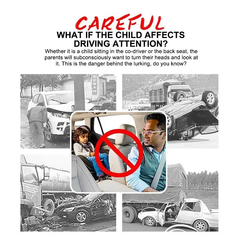 Car Rear View Mirror Baby Safety Mirror Magnetic Auxiliary Rear View Car Vehicle Side Convex Mirror Car Two-row Rear View Mirror