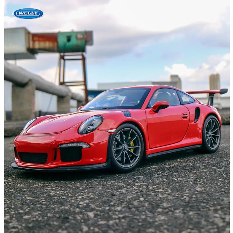  welly 1:24 Porsche 911 GT3 RS red car alloy car model simulation car decoration collection gift toy