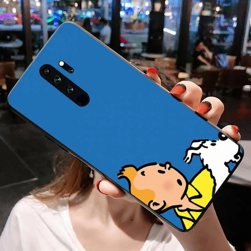 HUAGETOP Cổ Điển Pháp Hoạt Hình Những Cuộc Phiêu Lưu Của Tintin Ốp Lưng Điện Thoại Redmi Note 9 8 8T 8A 7 6 6A Đi Pro Max Redmi 9 K20 K30 xiaomi leather case design