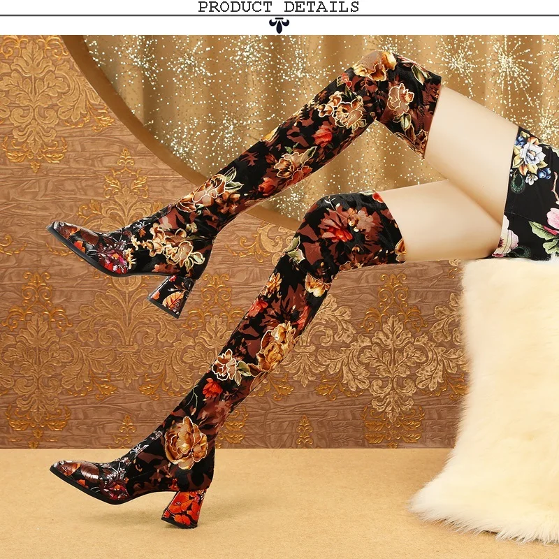 ZVQ/Новые модные пикантные Зимние Сапоги выше колена женские замшевые вечерние сапоги на высоком каблуке с острым носком Прямая поставка, размер 33-40