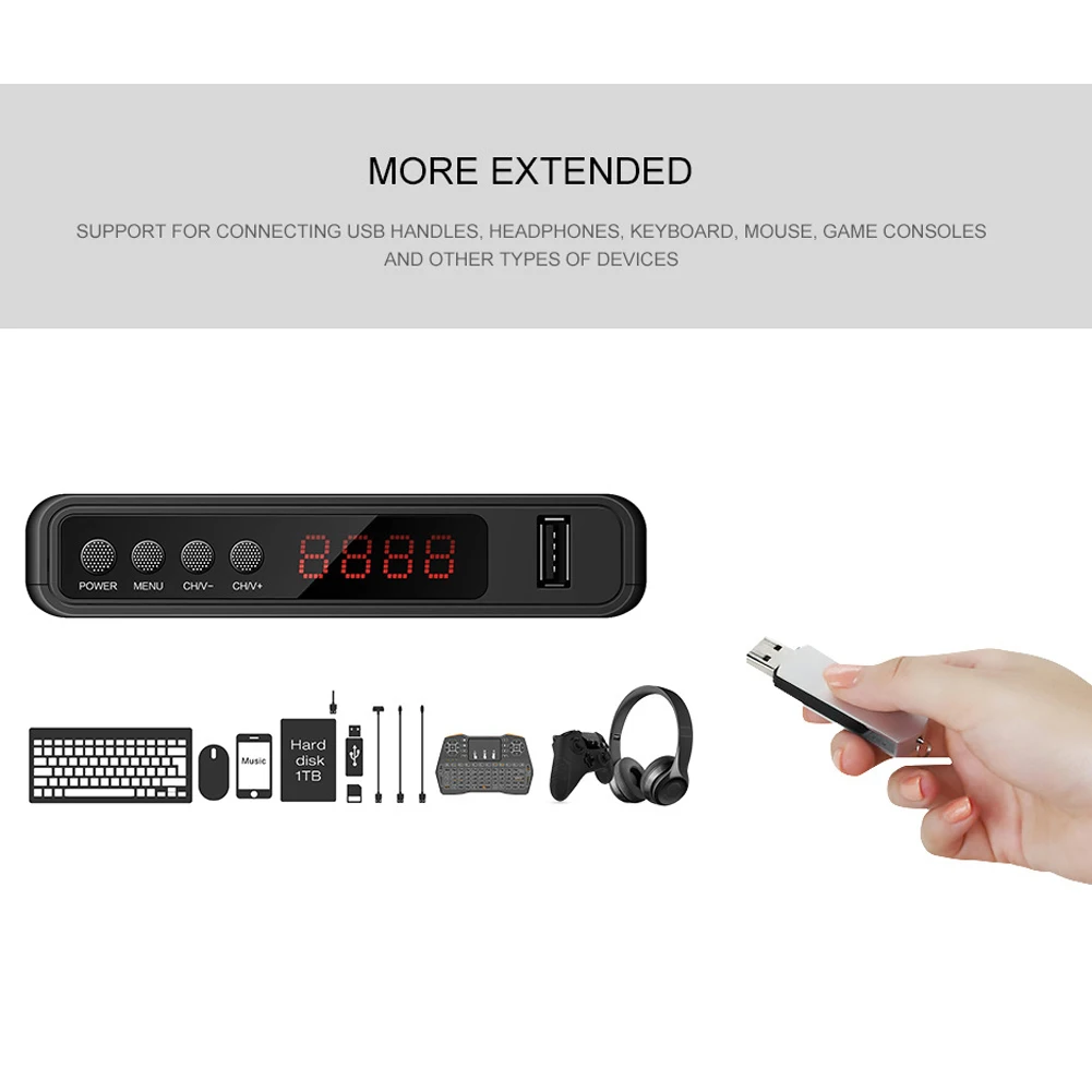 Dvb-t2 тюнер ТВ приставка спутниковый ТВ приемник тюнер Wifi Usb2.0 Full HD 1080P тюнер ТВ приставка Новинка