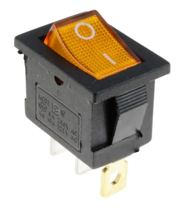 

5pcs Yellow 3pin illuminated LED Rectangle Rocker Switch Car Dash Automotive 6A 250V/10A 125V