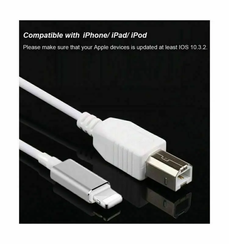 

1/2PCS Lightning to Type-B MIDI Keyboard Converter Cable 1M For iPhone iPad IOS Audio Cable Guitar Parts & Accessories