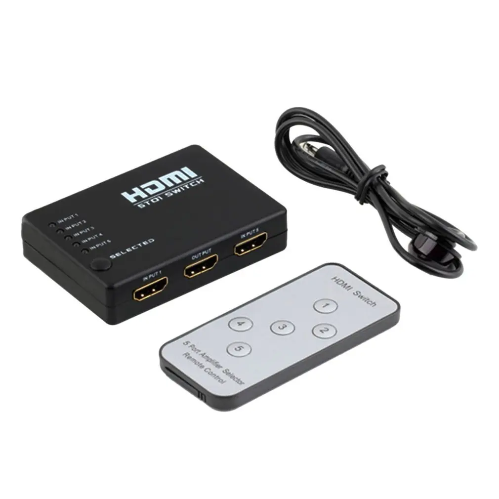 Портативный размер 5 в 1 4 Версия 1080P HDMI переключатель HD видео Поддержка сплиттер с