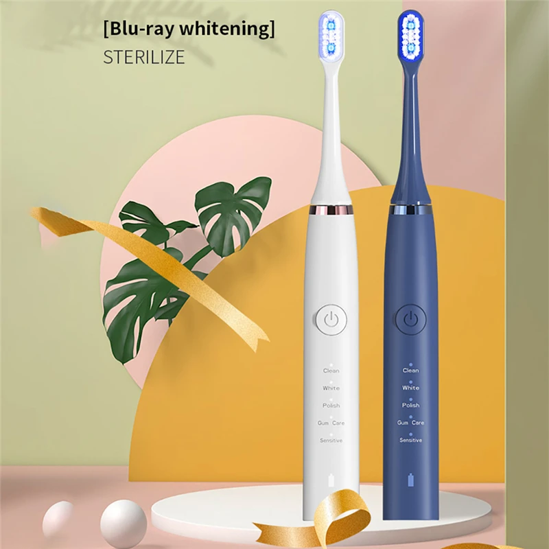 Luminous 8led Lamp Bead Electric Toothbrush Blue Light Ultrasonic