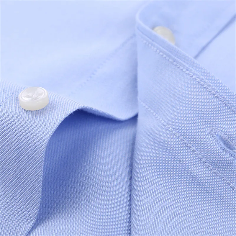 Summer Short Sleeve Men's Solid Oxford Casual Shirt Easy Care plain leisure Comfortable regular Fit dress shirts