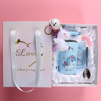 

Cute Unicorn Ceramic Mug Creative Glass Large Capacity Milk Cup Couple Present Coffee Cup