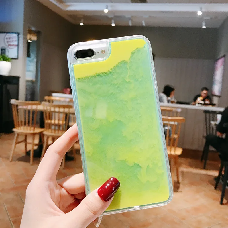 Luminous Neon Sand Case For Samsung Galaxy S6 S7 S8 S9 S10 S20 Plus Ultra Note 8 9 10 Lite A51 A71 A30 A50 A70 A50S S10E Cover
