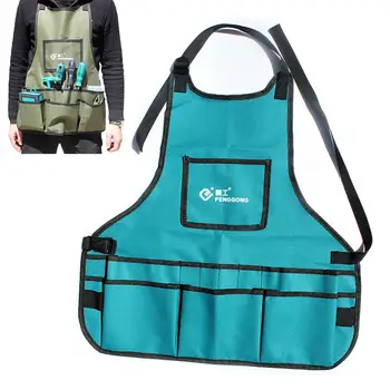 

Adjustable Aprons with Electrician Tool Bag Waterproof Oxford Cloth Aprons Storage Pockets Multi-pockets Household Aprons
