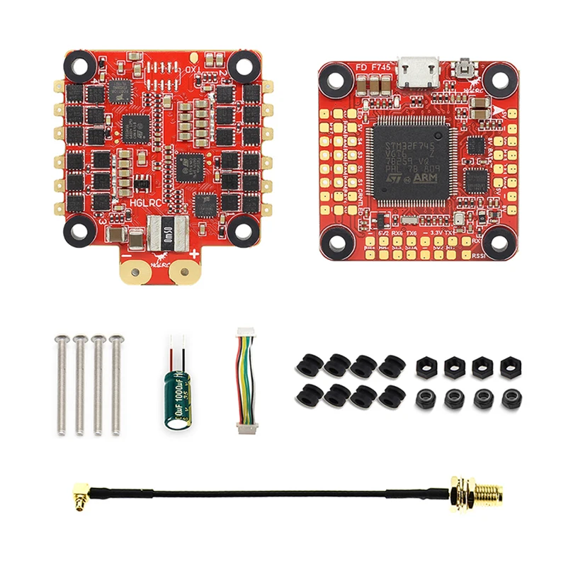 

HGLRC FD F7 Dual Gyroscope 60A 3-6S BL32 4in1 STACK Flight Control&DinoShot 60A Blheli_32 3-6S 4IN1 ESC for FPV RC Quadcoper