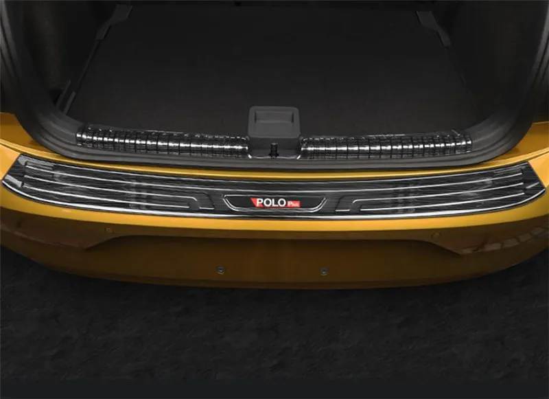Для Volkswagen Polo plus- Нержавеющая Сталь автомобильный багажник протектора Накладка заднего бампера протектор Подоконник автомобильный Стайлинг