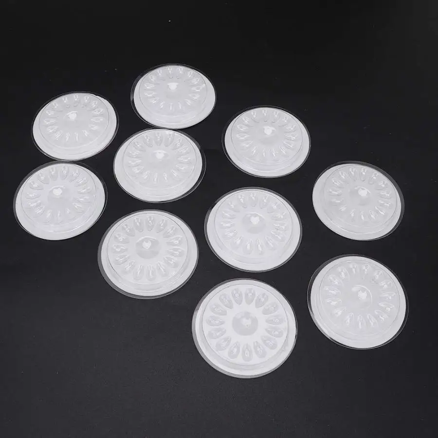10pcs Plastic Round Palette Nail Polish Pigment Mixing Nail Tips Display Holder Manicure Tool Manicure Nail Art Set