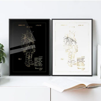 

SPACE SUIT Framed patent print, Real gold foil more best patent prints store, top best patent posters, Patent wall art print