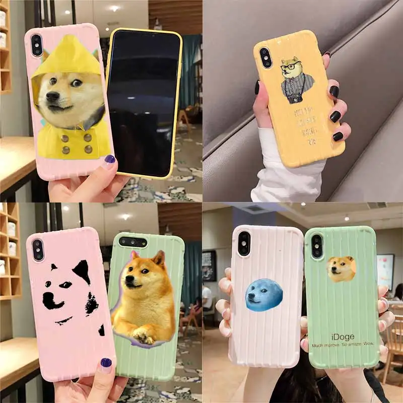 Чемодан на колесиках Doge текстурный чехол для телефона iPhone 11 Pro Max X XS MAX 8 7 6S Plus |