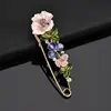 Elegant Pin Rhinestone Jewelry 3 Colors Flower Enamel Brooch Women Cardigan Scarf Dress Clothes Simple Lapel Pin Accessories ► Photo 1/6