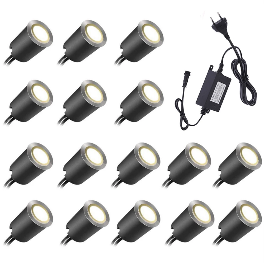 12V LED Deck Light Stainless Steel Underground Lamp IP67 Waterproof Recessed Stair Landscape Lighting Wall Spotlight Decoration