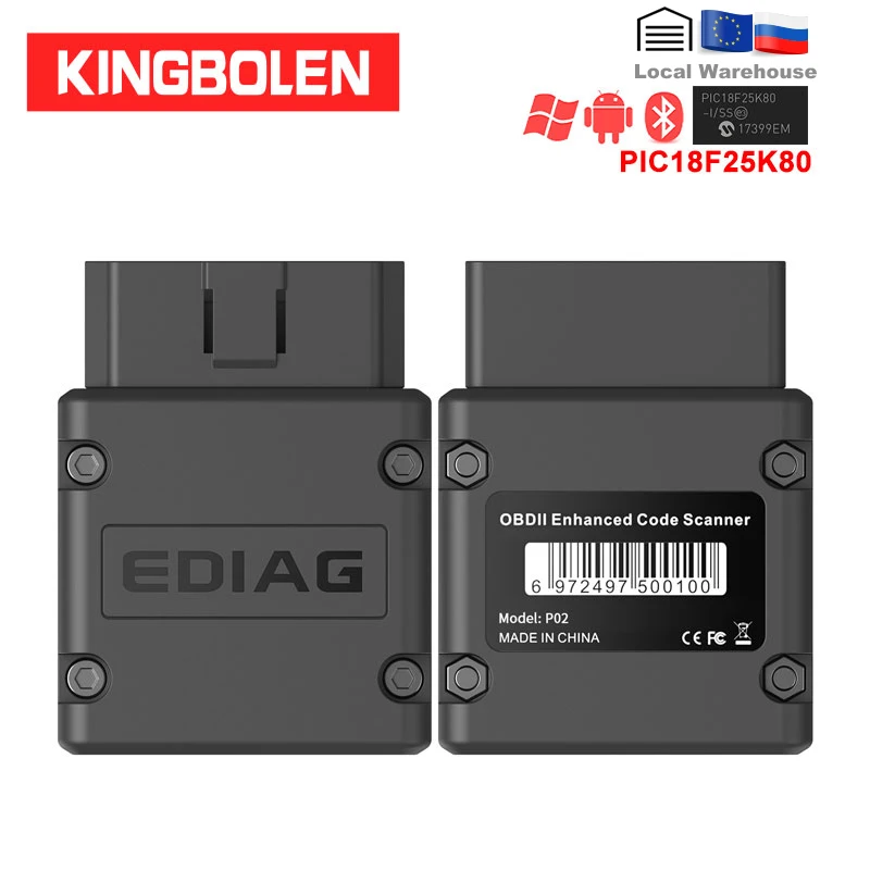 Диагностический сканер EDIAG P01 P02 P03 ELM327 Bluetooth V1.5 PIC18f25k80 чип elm 327 для OBDII OBD2