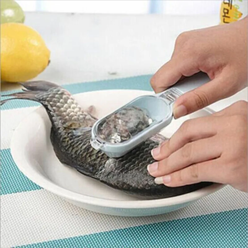 

Kitchen Fish Scale Cleaner Drawknife Fish Skin Scraper Brush Shaver Seafood Cover Knife Multifunction Cooking Tools