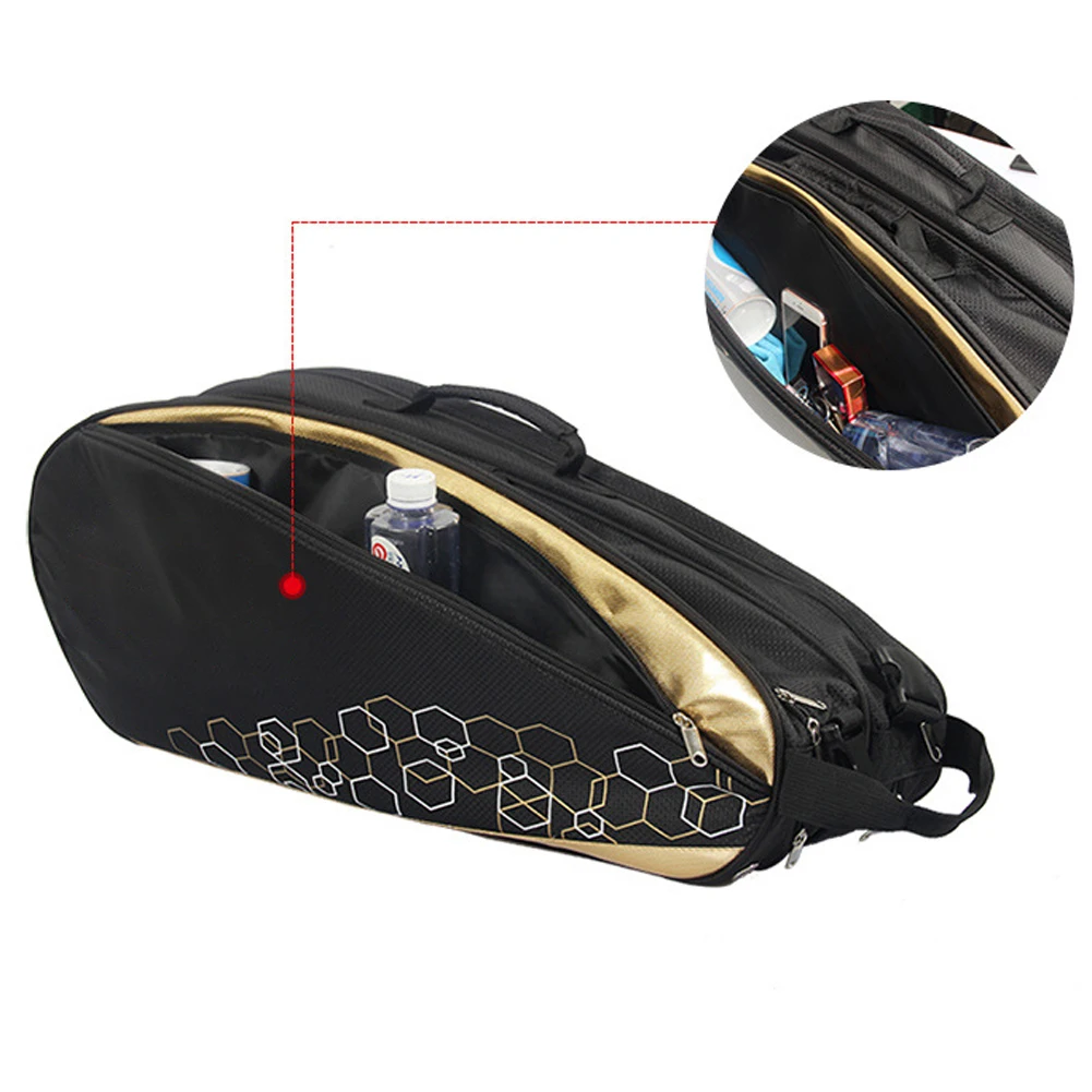 3 Layers Waterproof Tennis Bag Professional Racquet Sports Bag Racket Backpack Badminton Bag Accessories Holding 6-12 Rackets