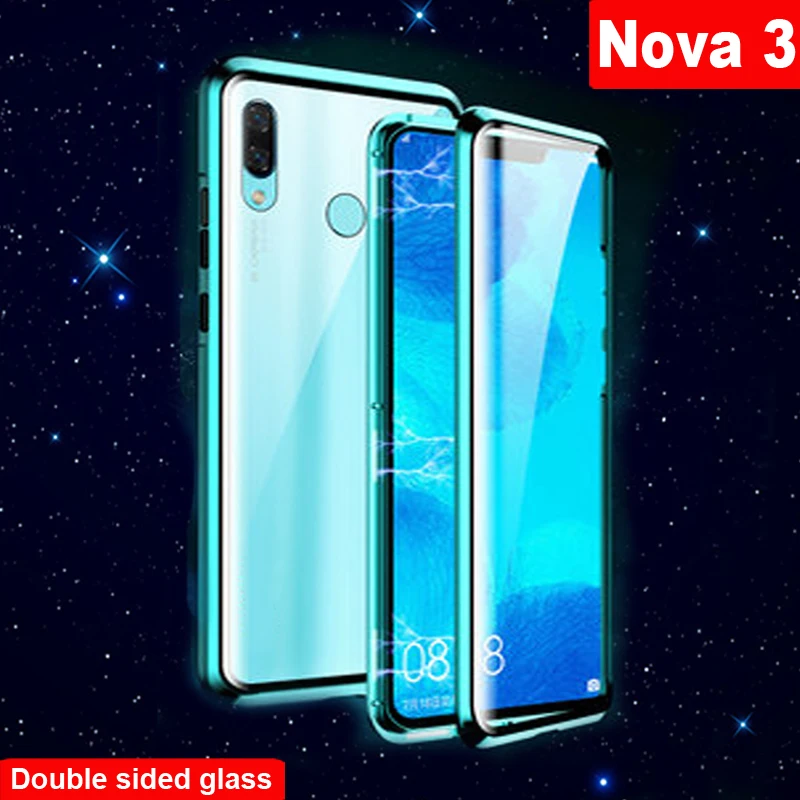 Роскошный Магнитный абсорбирующий чехол для Huawei Nova 3 металлическая рамка