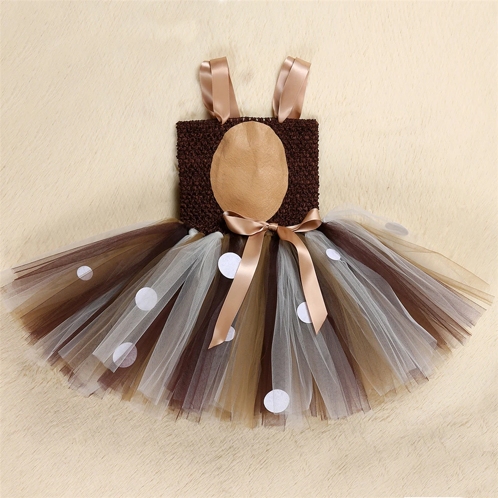 Girls Deer Tutu Dress Child Xmas Christmas Birthday Party Dress Up Halloween Costume for Kids Elk Reindeer Deer Cosplay Costume smocked baby dresses