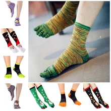 1 пара, носки с пятью пальцами для мужчин и женщин, хлопковые носки с милыми носками, модные повседневные цветные носки из волокна, дышащие носки