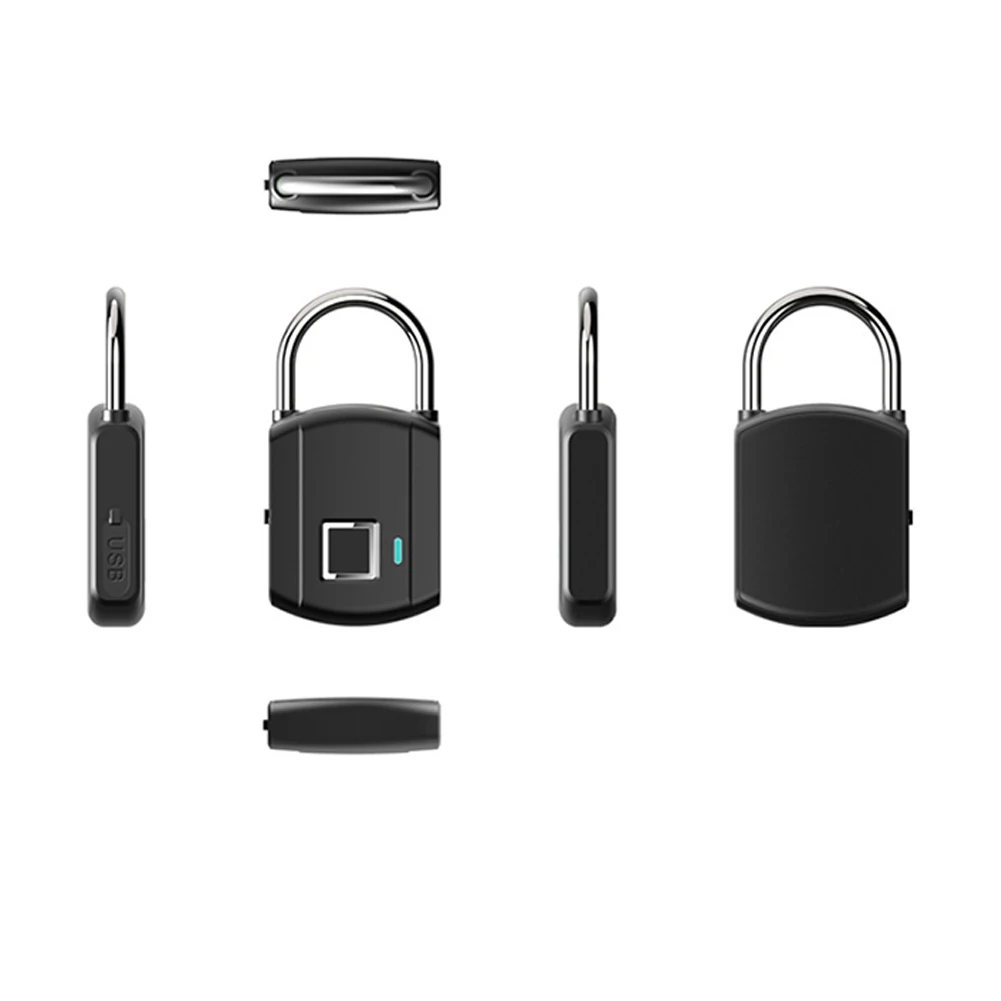 

Smart Keyless Waterproof USB Rechargeable Luggage Padlock Quick Unlock Mini Anti-theft Travel Fingerprint Lock Capacitive Sensor