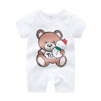 

Brand New Newborn Baby Girls Clothes Infant Baby Short Sleeve Clothing Spring Summer Baby Boys White Blue Red Romper Outfit