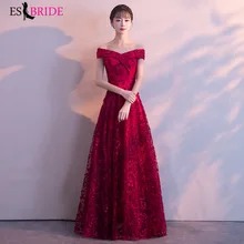 ES2710 вечерние платья, длинное кружевное торжественное платье с открытыми плечами, Платья для особых случаев, платье для выпускного вечера, элегантное платье для женщин