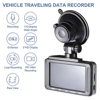 

Car DVR Driving Recorder Dash Cam Full 1080P Dashboard Camera with 3.0 Inch HD Screen for Loop Recording Night Vision G Sensor