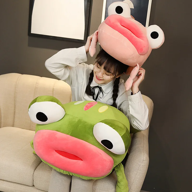 

Online Celebrity Version Lip Red Frog Pillow Ugly meng chuang Meaning Doll Cool Large Lips Plush Toys Little Frog Doll Doll