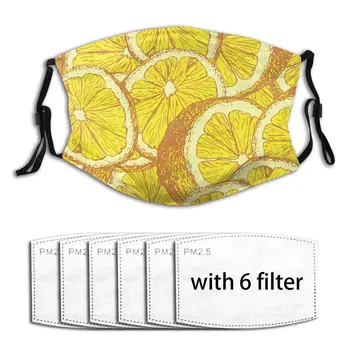 

Anti Haze Woman Men Mouth Mouth-muffle Lemons Hand Drawn Organizer Dust Mouth Masks cover With filter Windproof